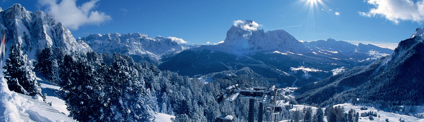 widok na stoki narciarskie Val Gardena
