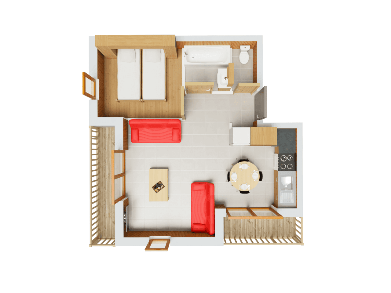 Balcons Village apt. 2-4 os. (35m²) superior - zdjęcie 4