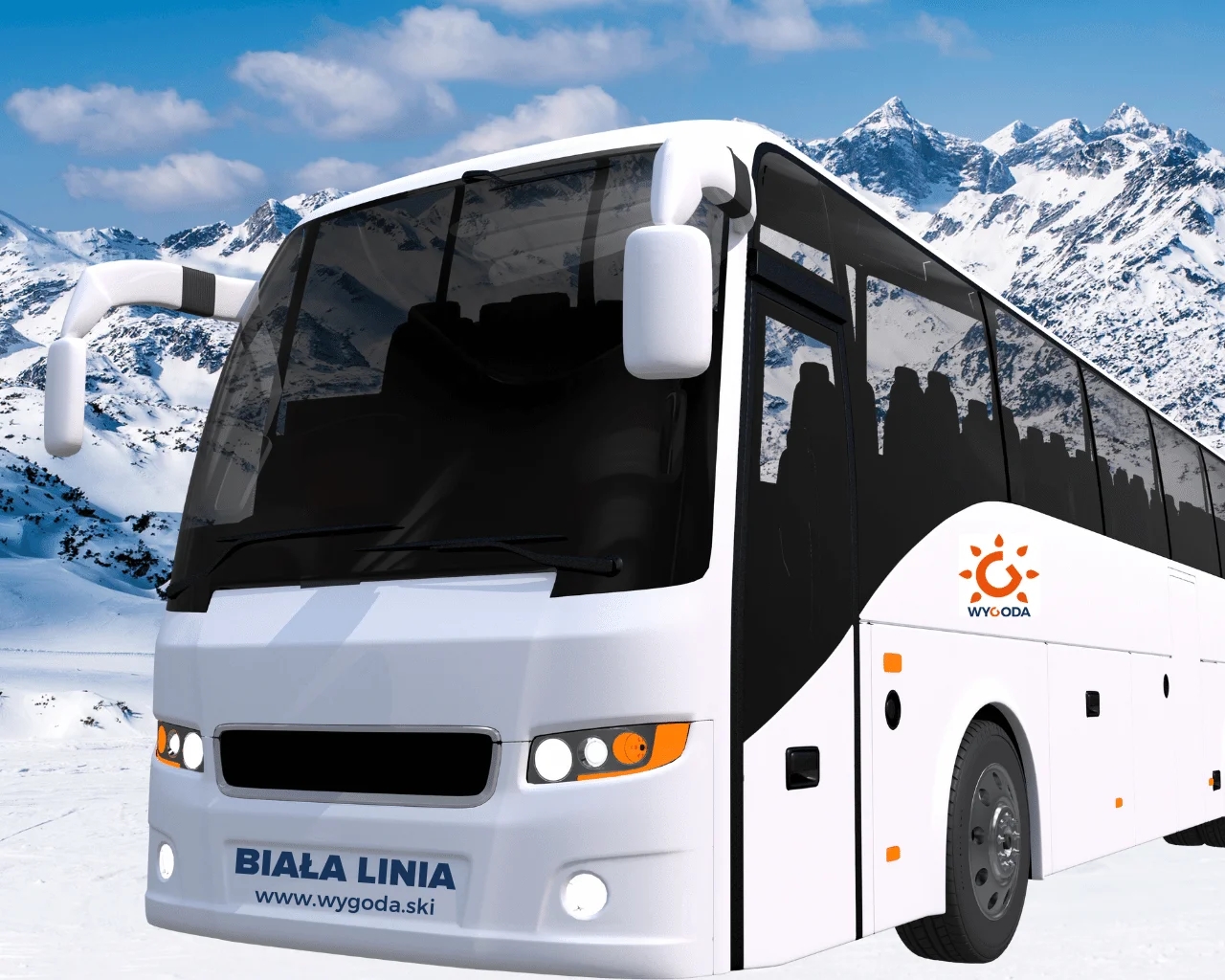 biały autobus na śniegu