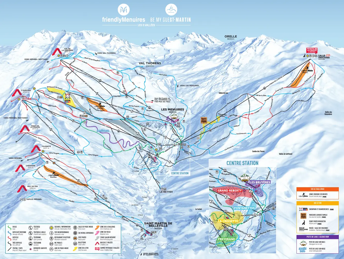 Mapa narciarska Les Menuires