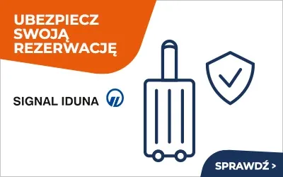 baner pokazujący walizkę i logo signal iduna